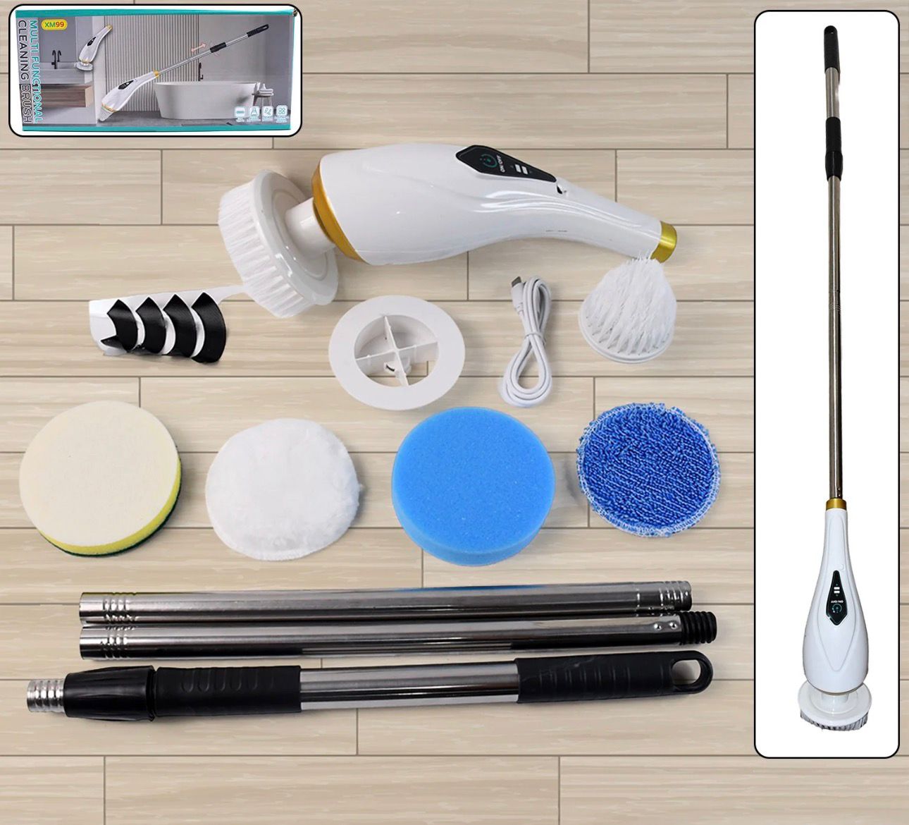 🌀 11-in-1 Electric Spin Scrubber | Cordless Cleaning Brush